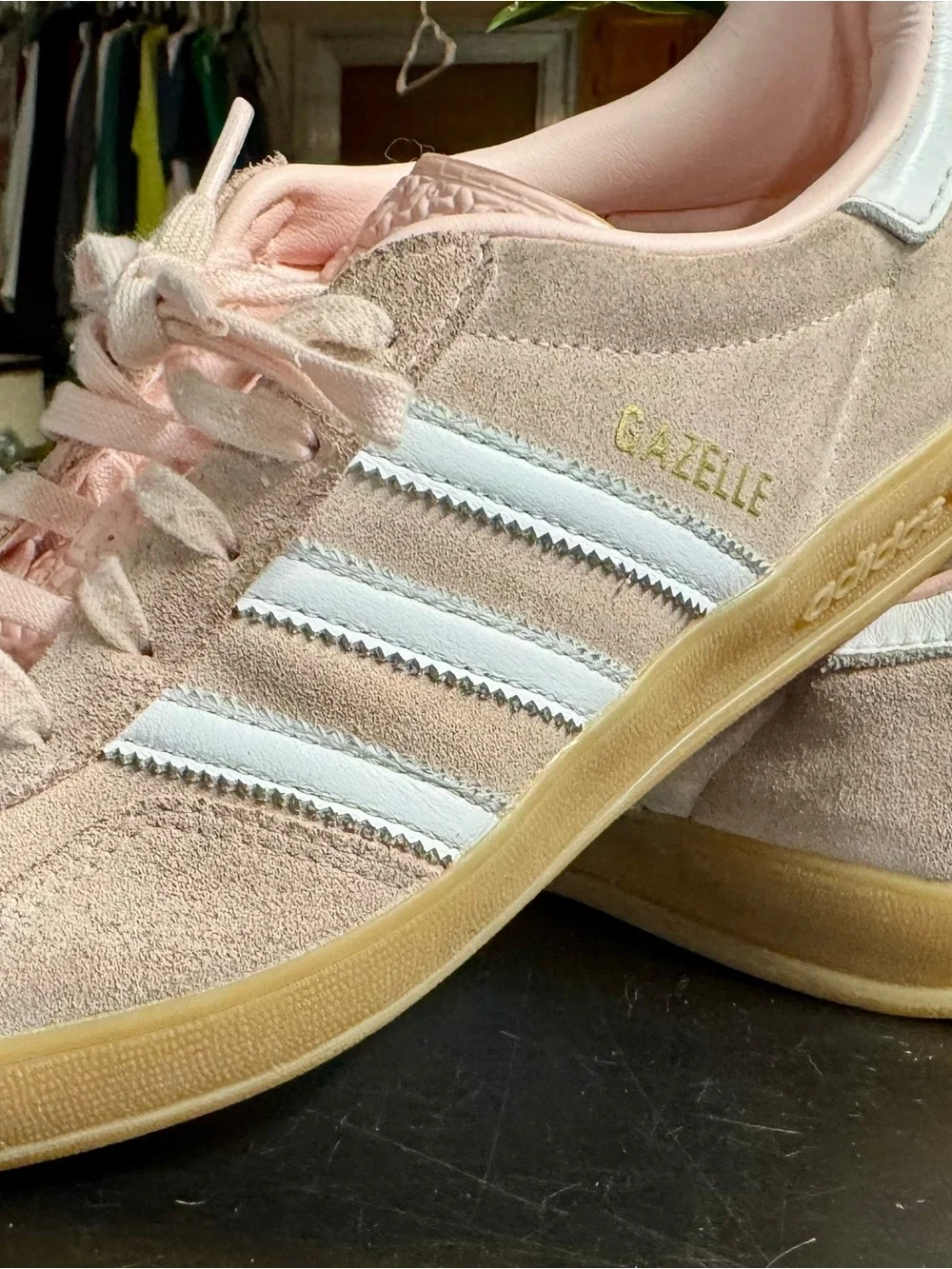 👟Adidas Gazelle Light Pink Suede Sneakers Size 6.5